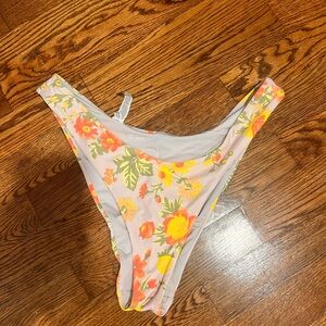 Aerie Floral Bikini Bottom - light pink and Orange